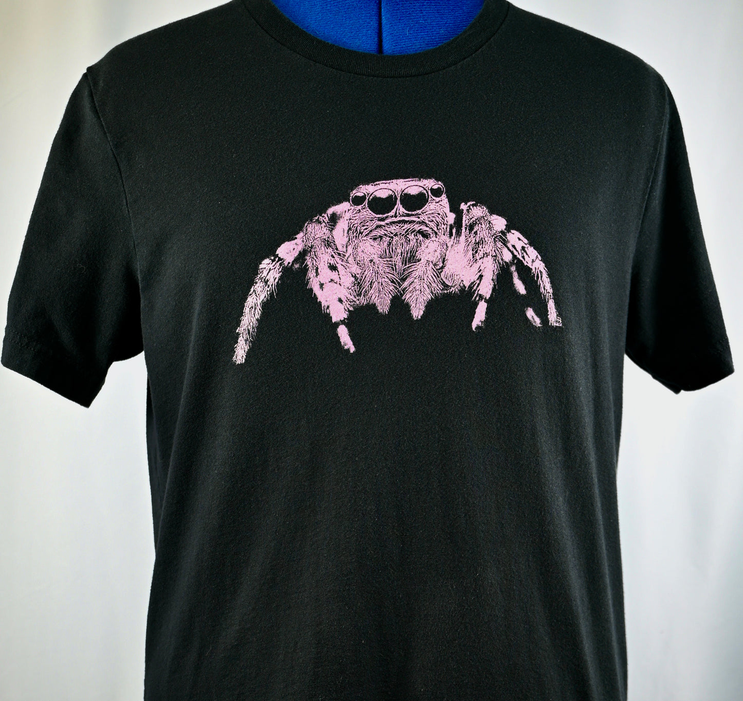 Pink Jumping Spider Black Tee
