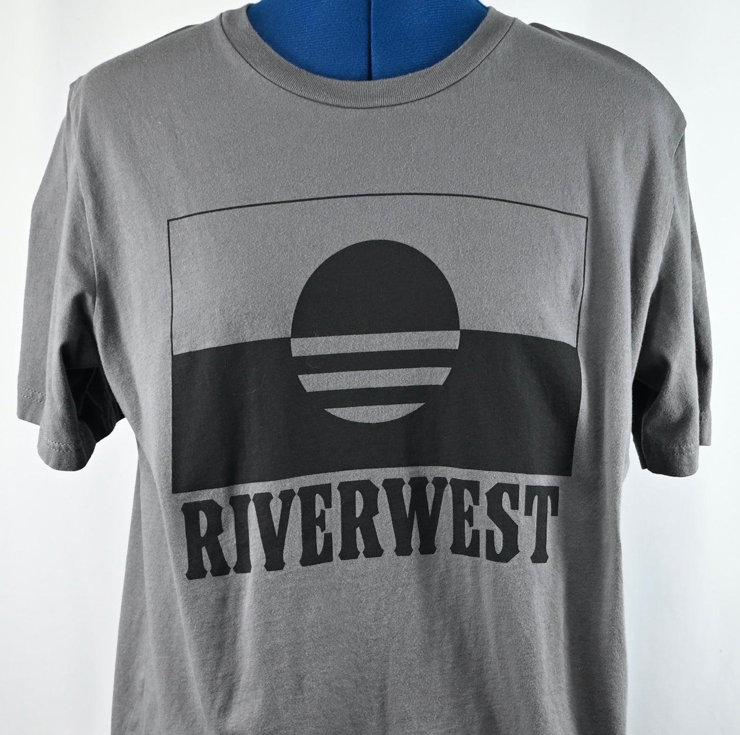 Riverwest MKE Flag Black Ink Grey Tee