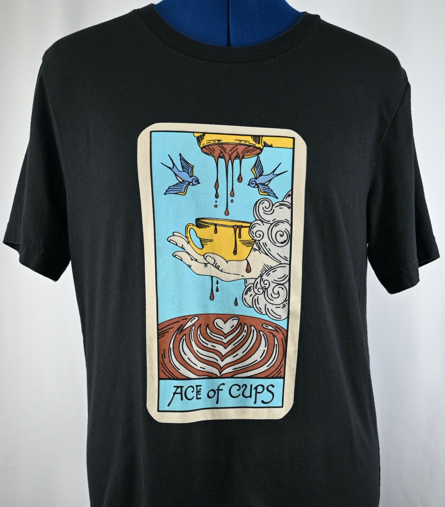 Ace of Cups Tarot Latte Black Tee