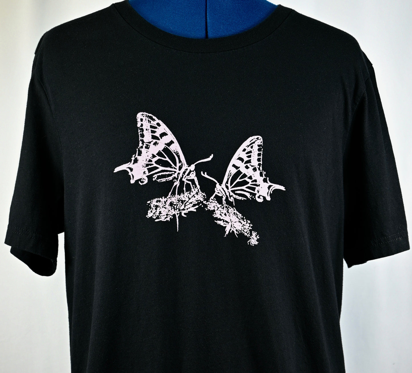 Light Lavender Butterfriends on Black Tee
